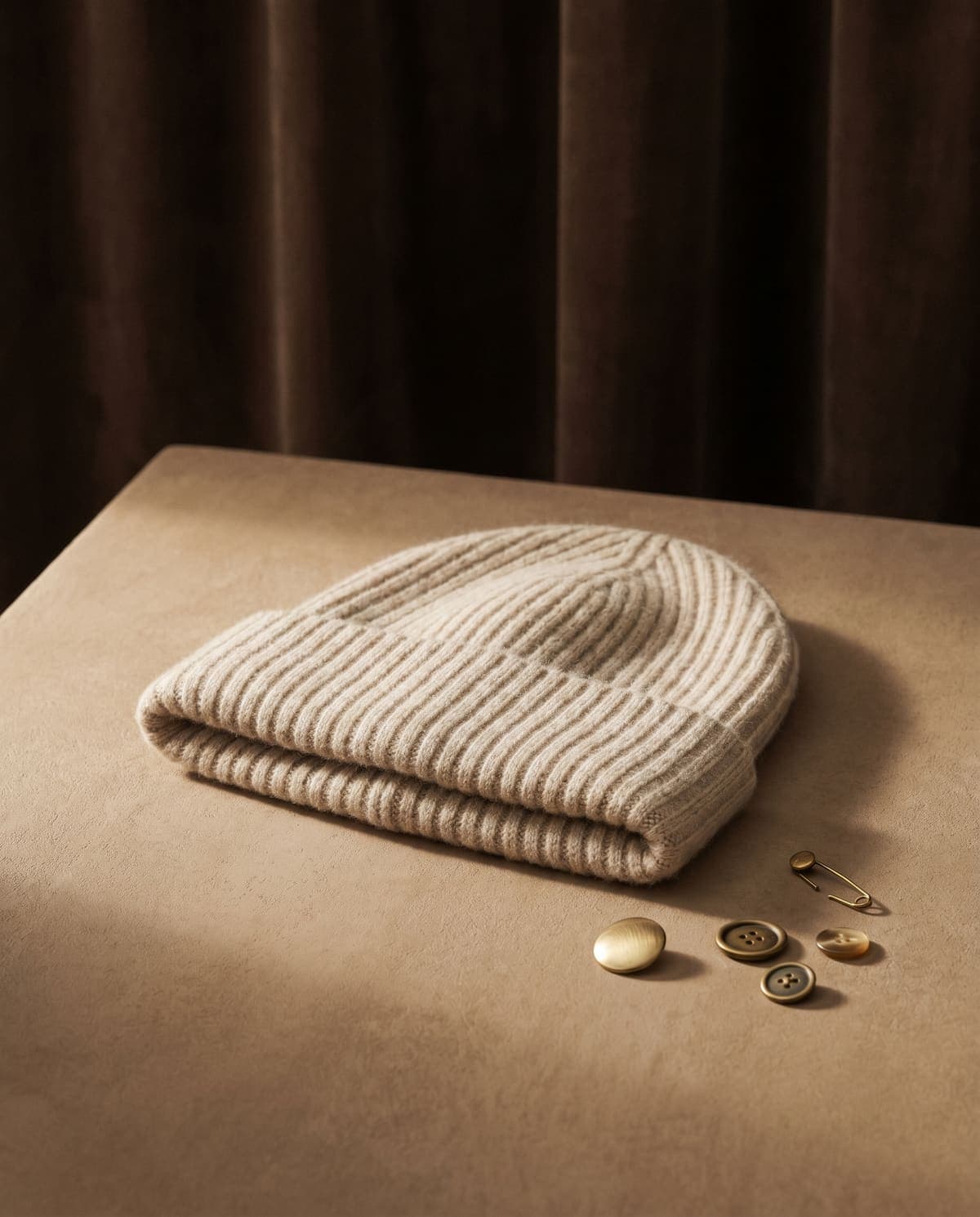 Ribbed Cashmere Beanie
