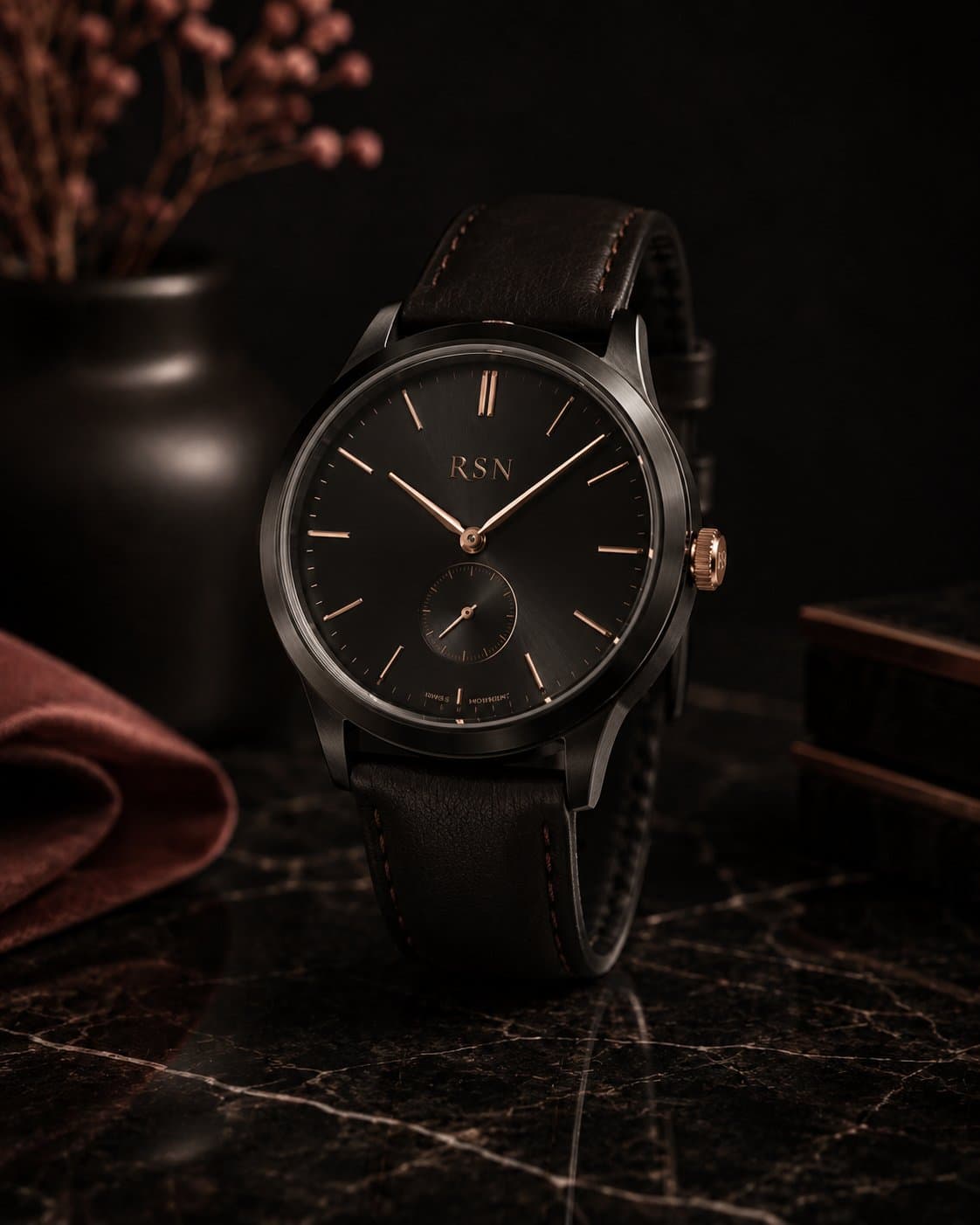 Noir Classic Leather Watch