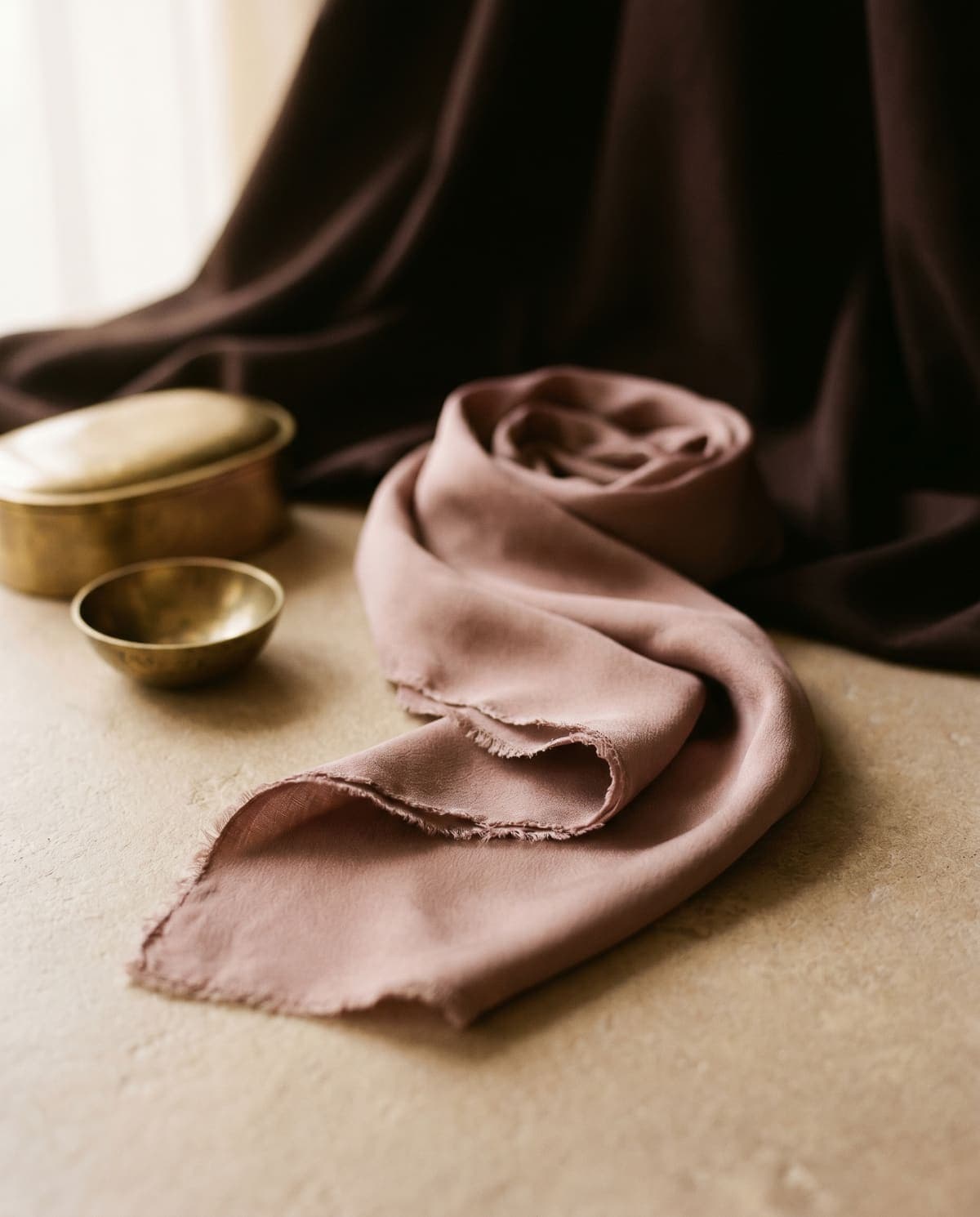 Mulberry Silk Scarf, Hand-Rolled